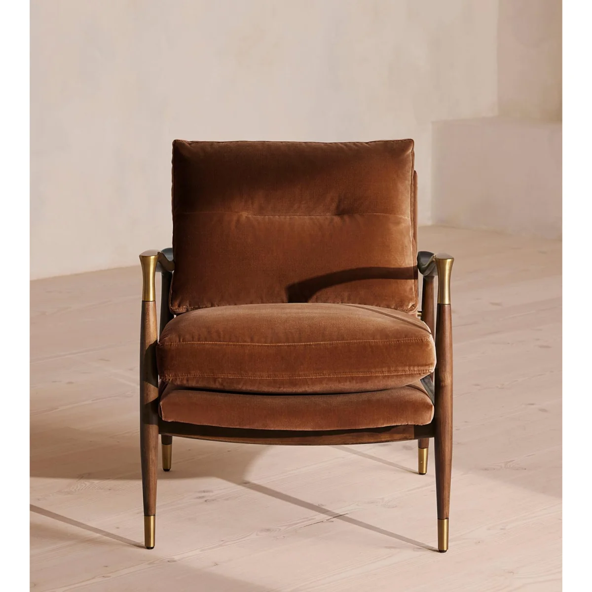 Theodore Armchair, Velvet, Cinnamon, UK – image 3