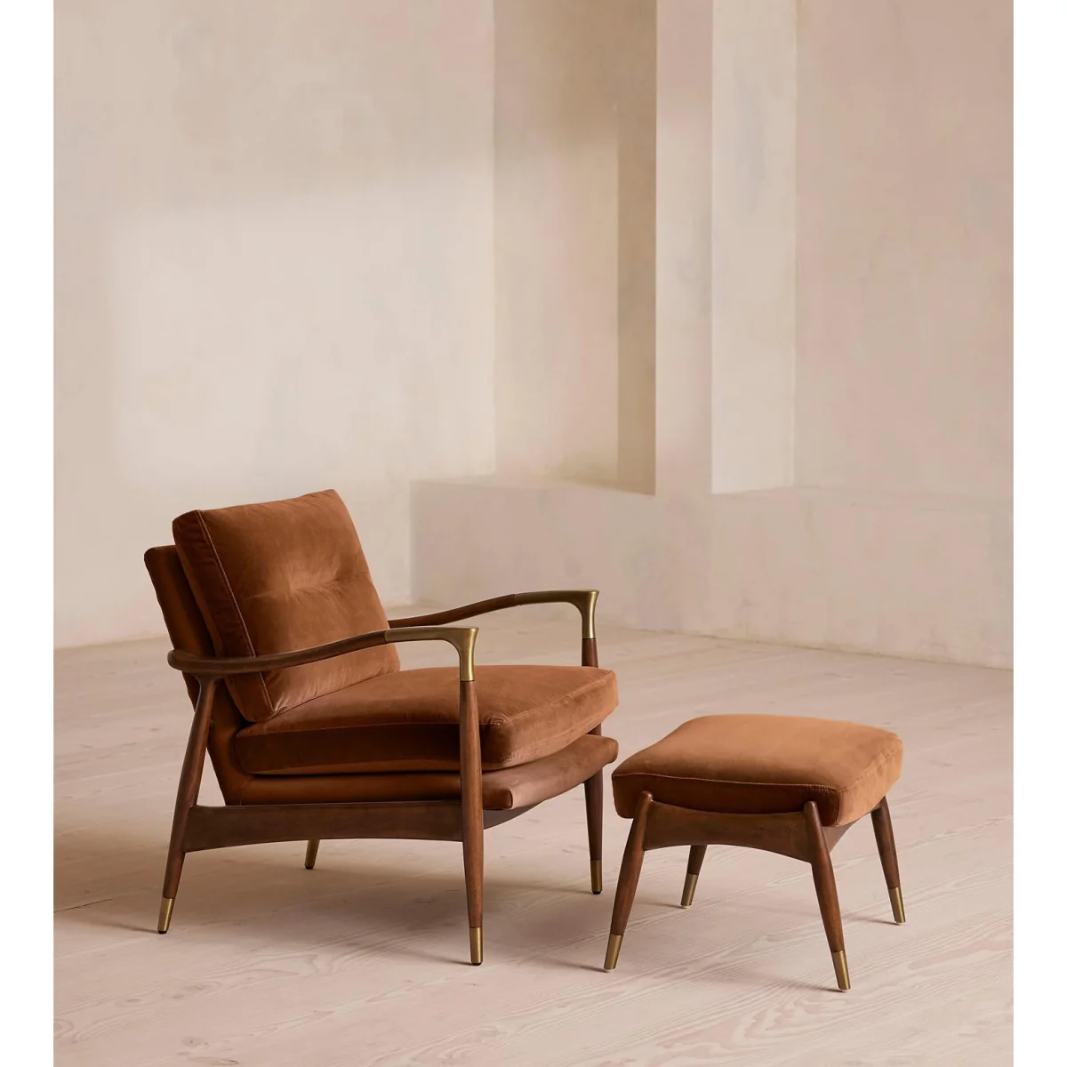 Theodore Armchair, Velvet, Cinnamon, UK – image 5