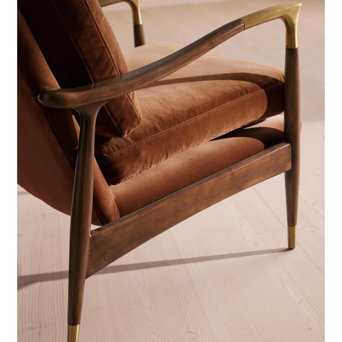 Theodore Armchair, Velvet, Cinnamon, UK – image 6