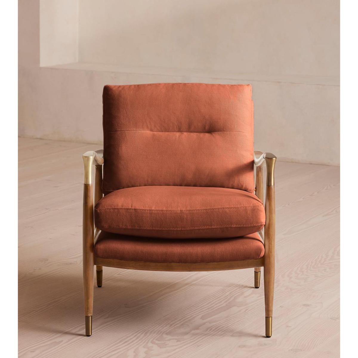 Theodore Oak Armchair, Linen, Antique Rose – image 3
