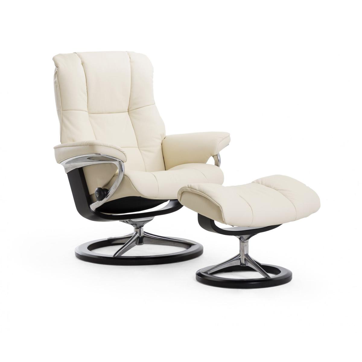 Stressless Mayfair Recliner with Signature Base Footstool Large Chair Paloma Leather – image 3
