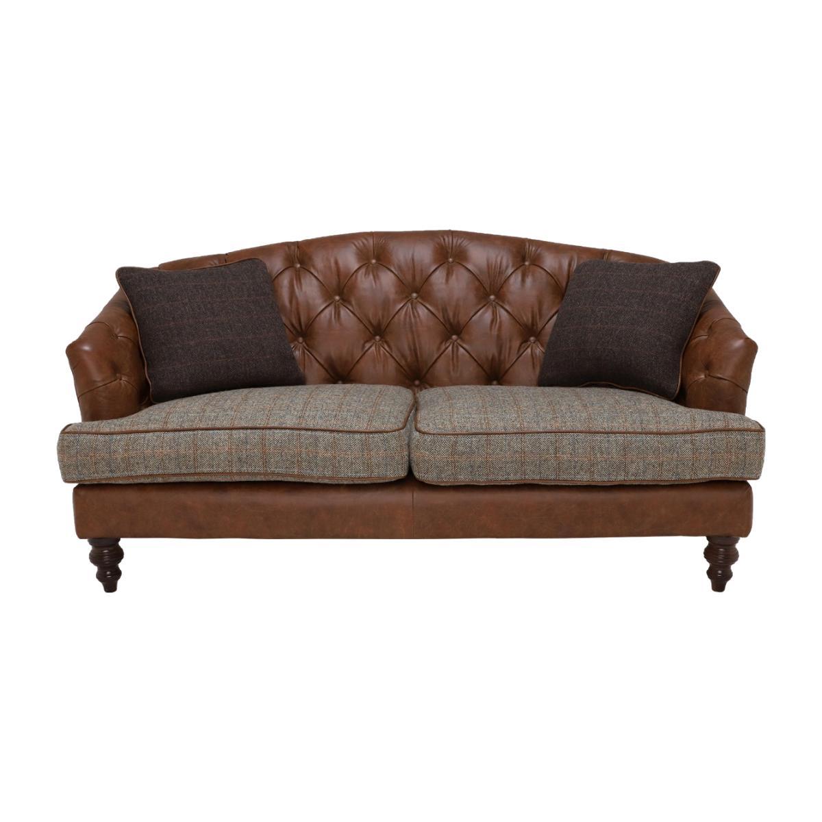 Harris Tweed Dalmore Petit Sofa Fabric and Leather - Barker & Stonehouse – image 1