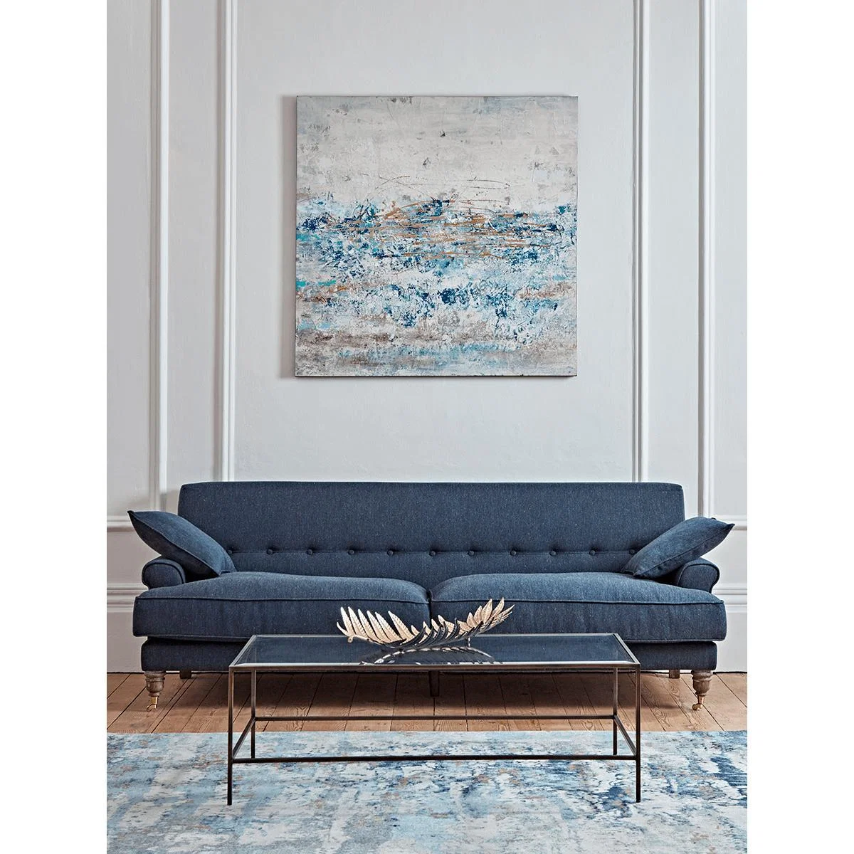 Herringbone Sofa - Blue – image 1