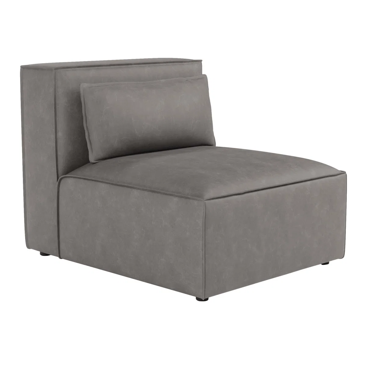 Modular Arne Faux Leather Armless Piece Grey – image 2