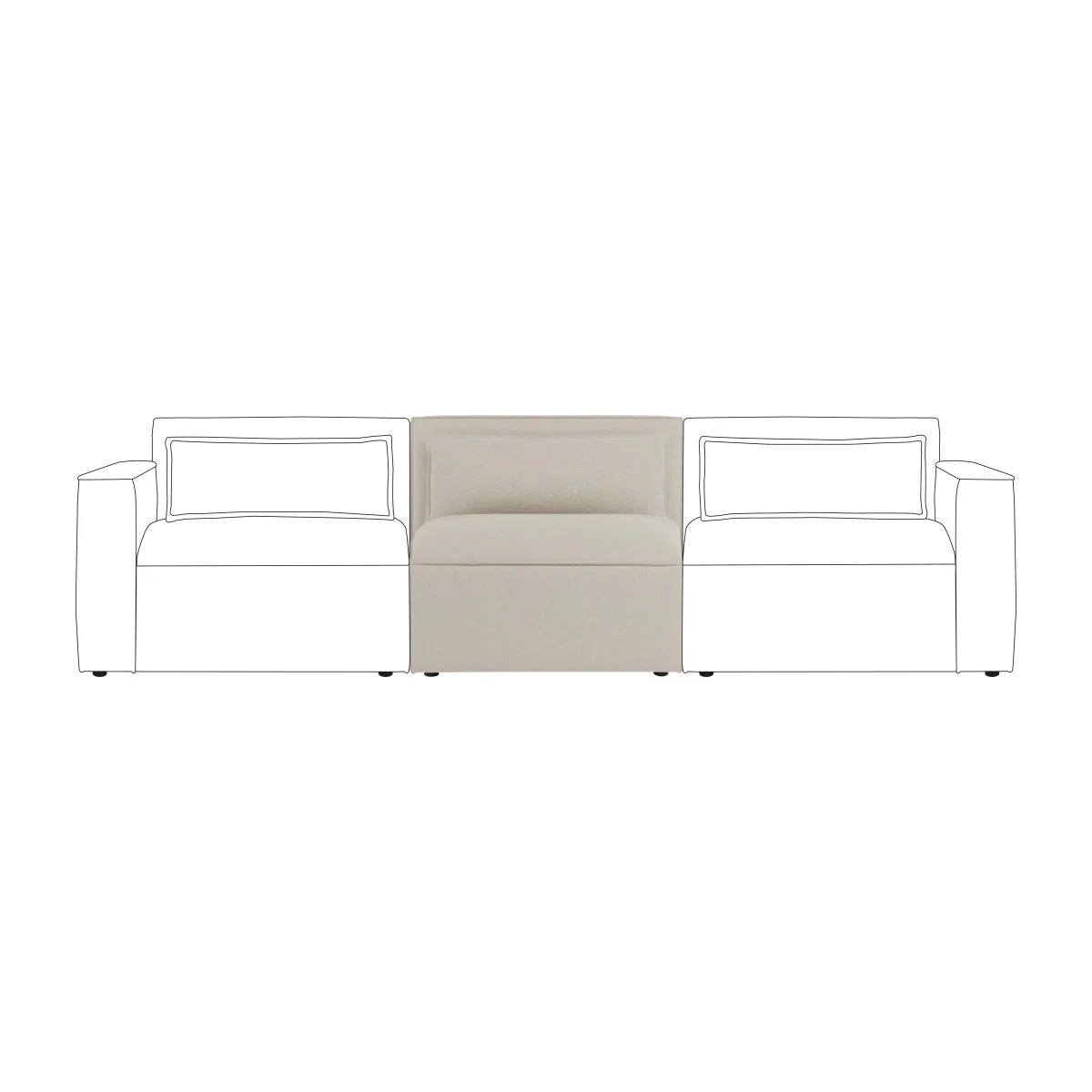 Modular Arne Luna Armless Seat Natural – image 1