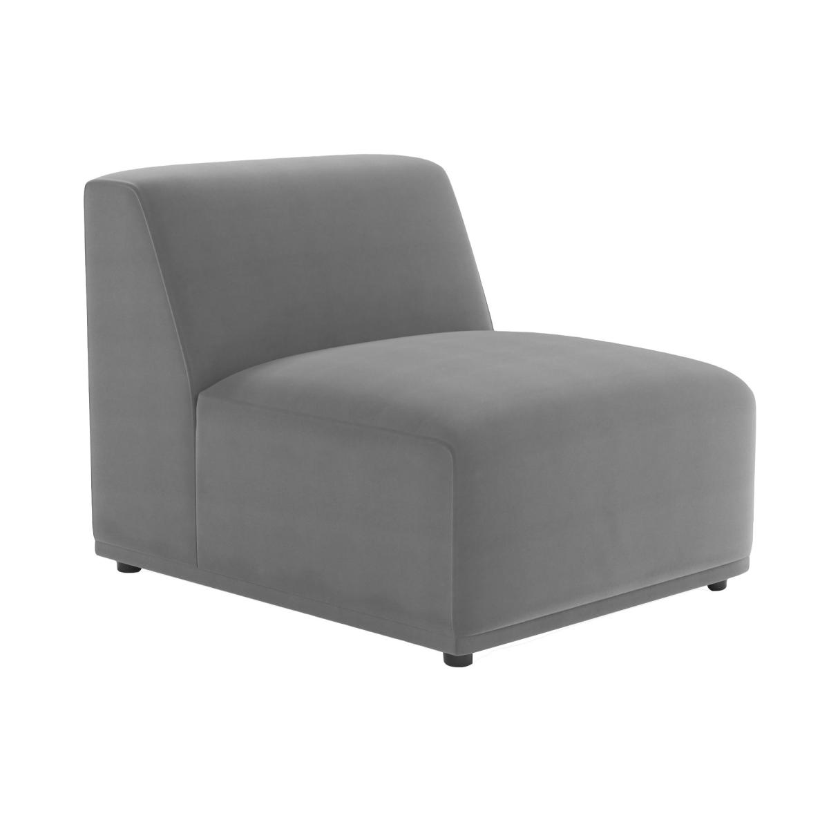 Modular Cruz Velvet Armless Seat Steeple Grey – image 2