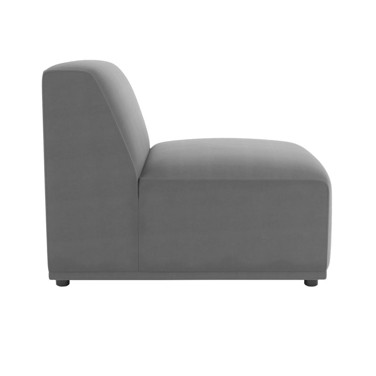 Modular Cruz Velvet Armless Seat Steeple Grey – image 4