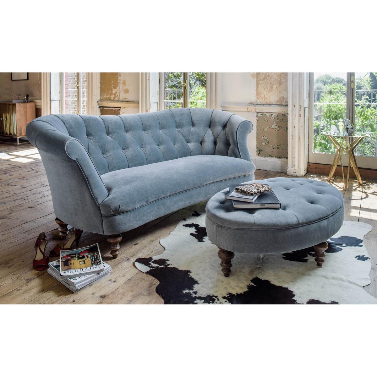 Diana Ottoman - Pacific Stain Guarded Velvet – image 2