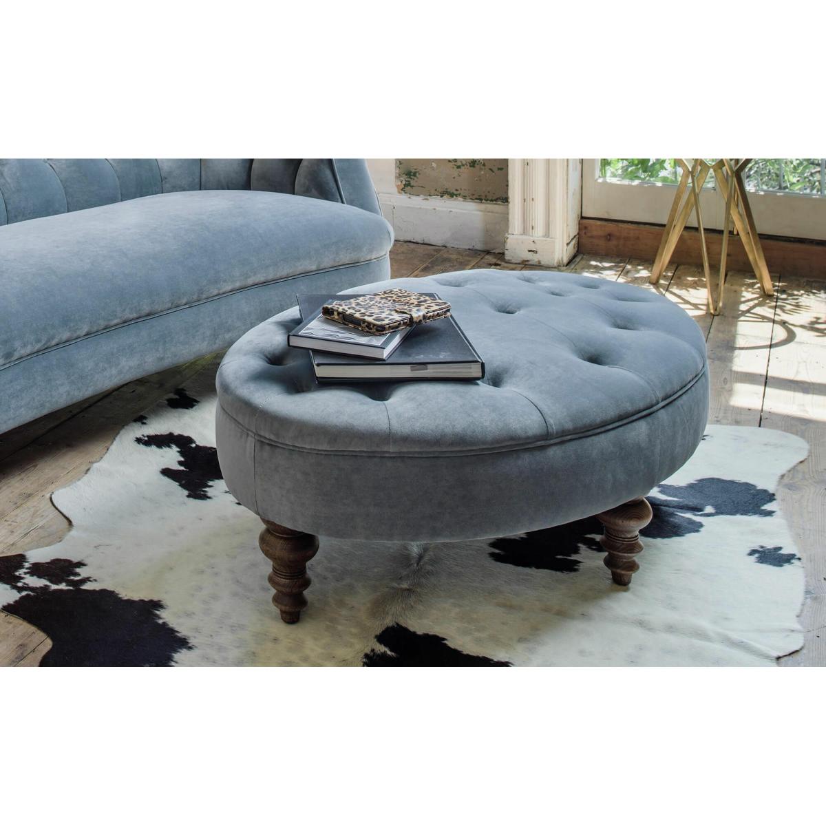 Diana Ottoman - Pacific Stain Guarded Velvet – image 6