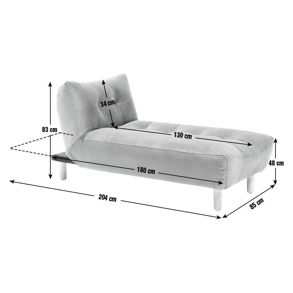 Habitat Kota Velvet Chaise Sofa - Green – image 5