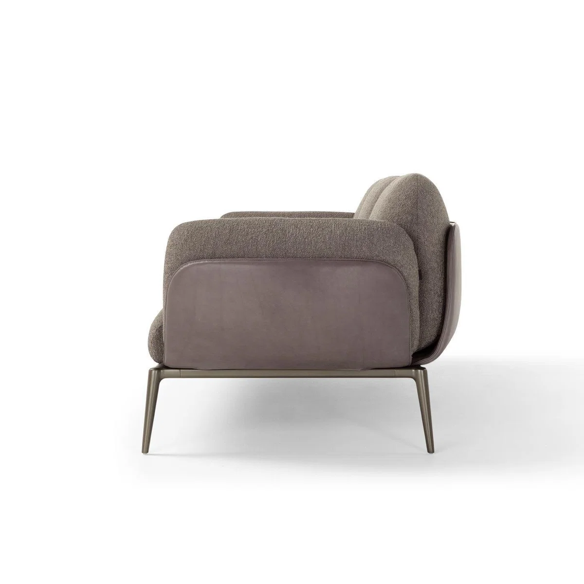 Amura Brooklyn Sofa Shell Leather Daino 04 Cushions Fabric Nobilis 21 Base Metal Ral 9005 - Heal's UK Furniture – image 5