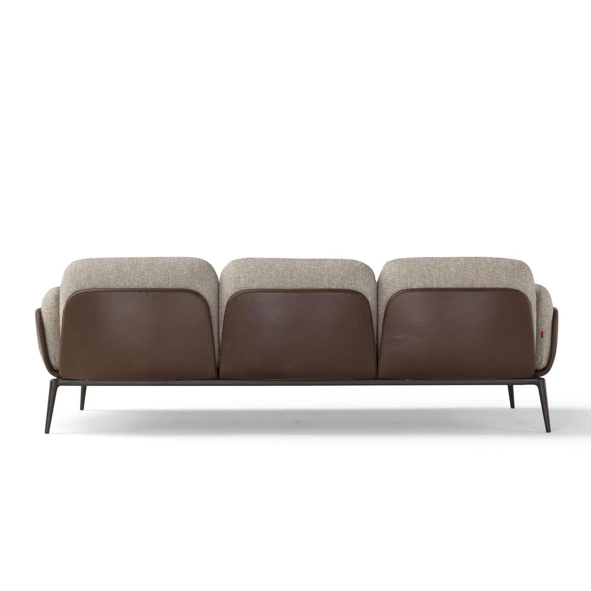 Amura Brooklyn Sofa Shell Leather Daino 04 Cushions Fabric Nobilis 21 Base Metal Ral 9005 - Heal's UK Furniture – image 6