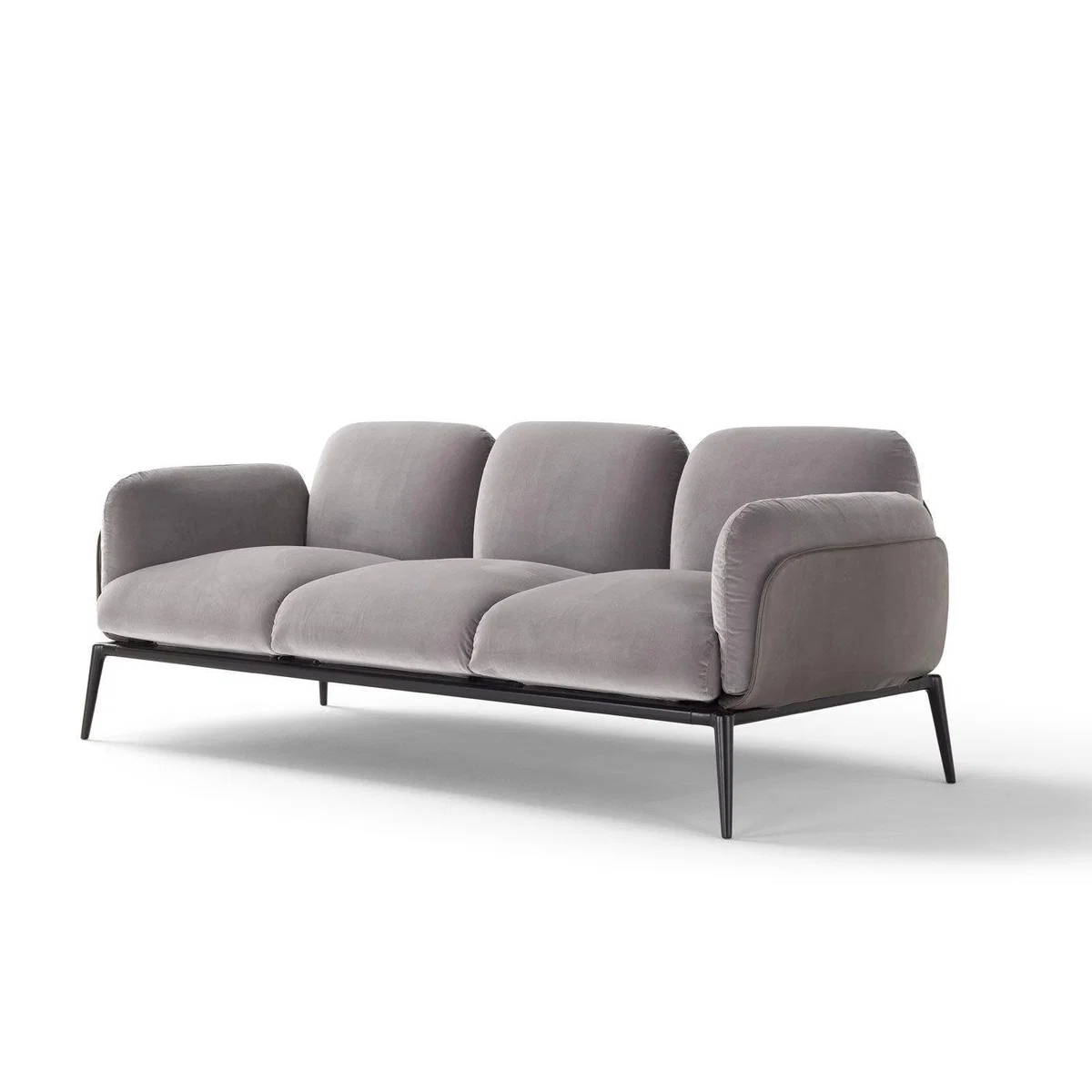 Amura Brooklyn Sofa Shell Leather Daino 04 Cushions Fabric Nobilis 21 Base Metal Ral 9005 - Heal's UK Furniture – image 9