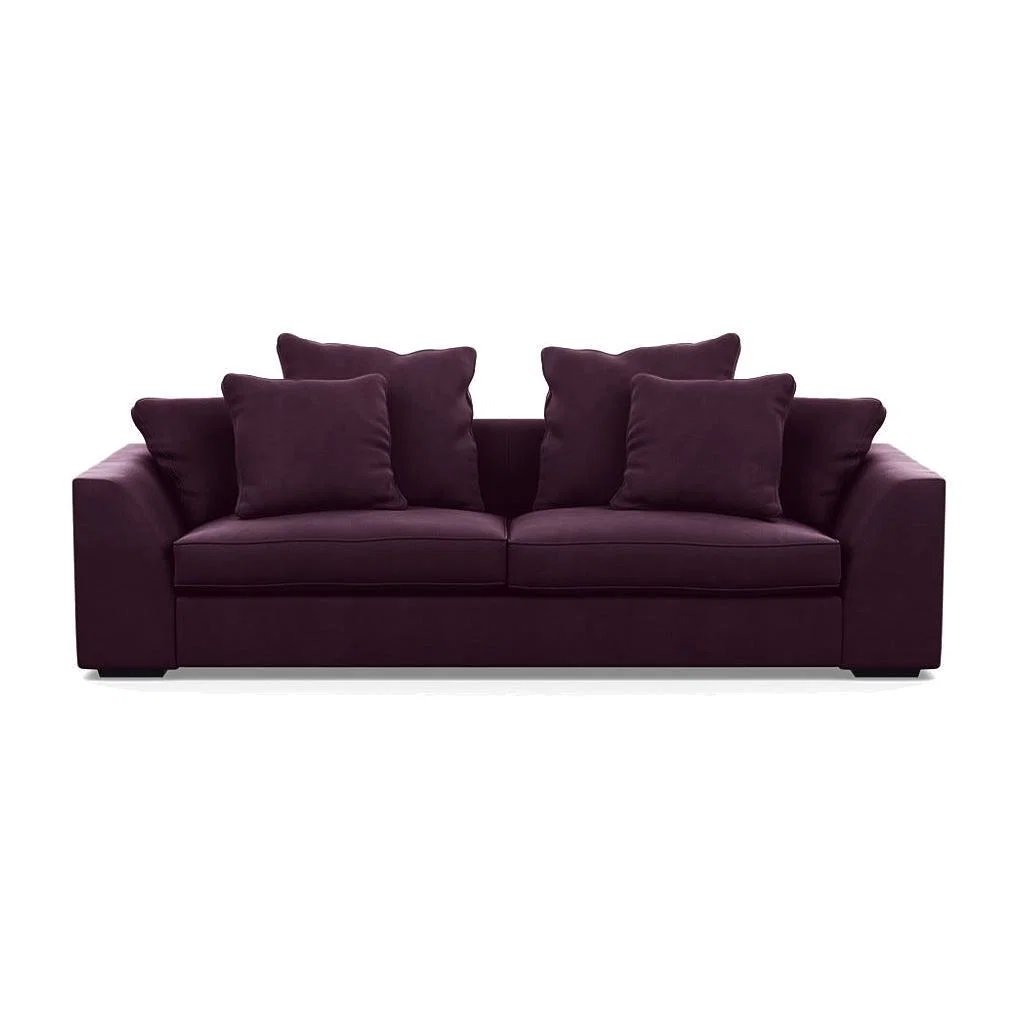 Heal's Cumulus 5 Seater Sofa In Velvet Grape With Black Feet - Heal's UK Furniture