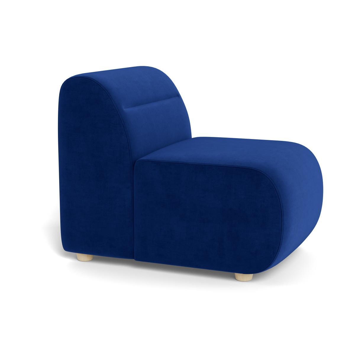 Heal's Lilli Small Single Module Smart Luxe Velvet Azure Natural Ash Feet - Heal's UK Furniture – image 2