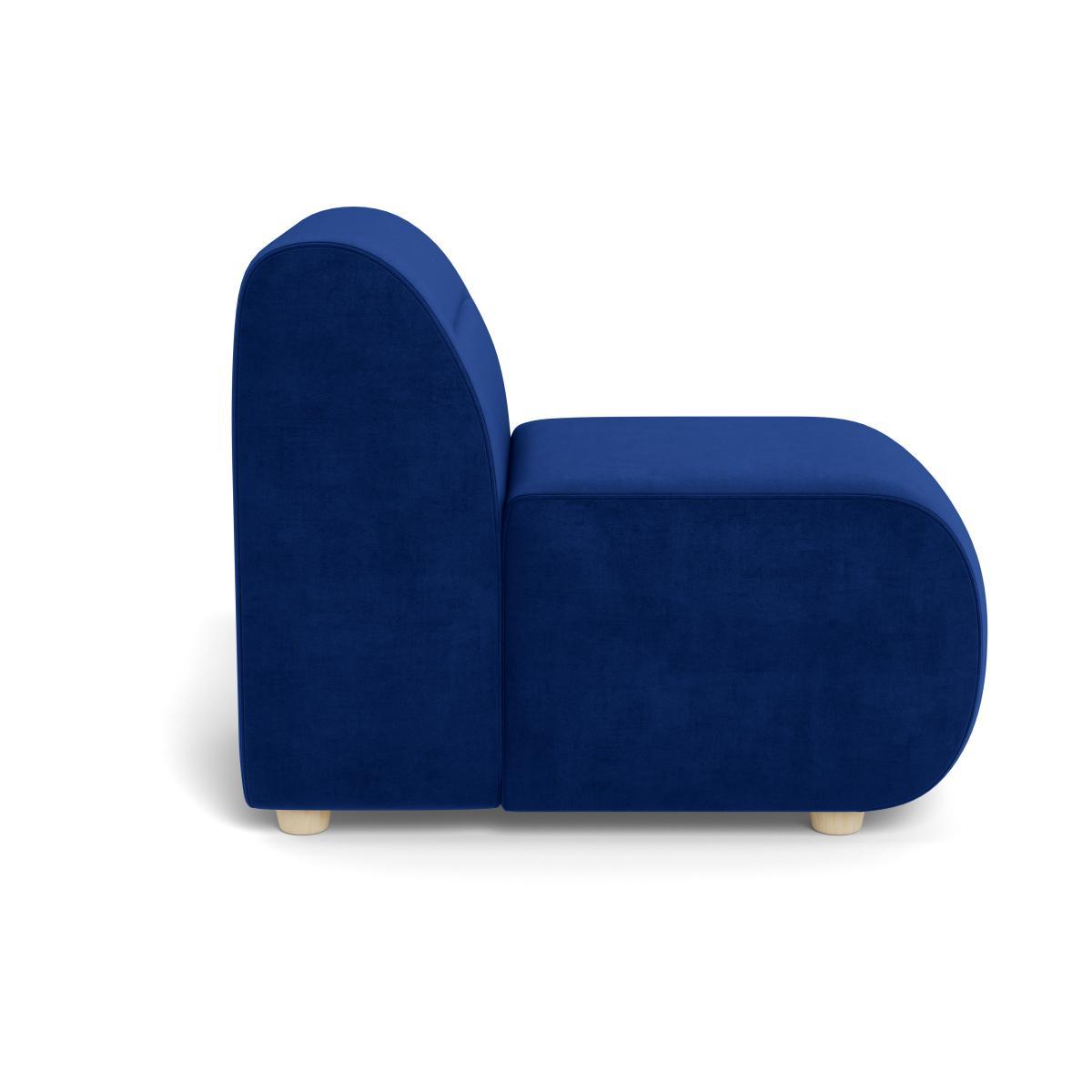 Heal's Lilli Small Single Module Smart Luxe Velvet Azure Natural Ash Feet - Heal's UK Furniture – image 3