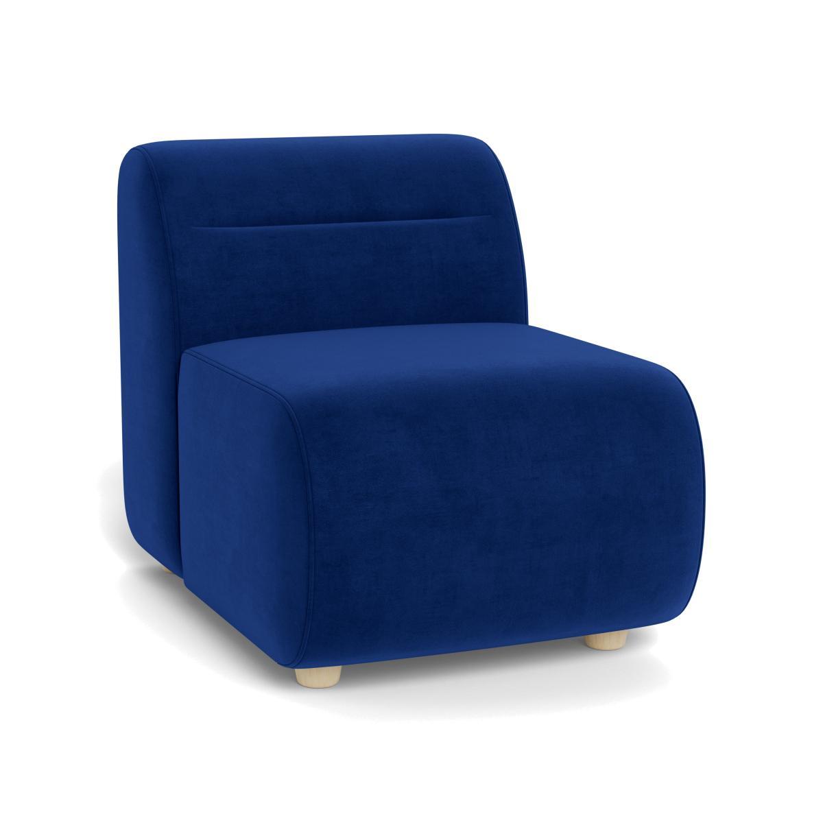 Heal's Lilli Small Single Module Smart Luxe Velvet Azure Natural Ash Feet - Heal's UK Furniture – image 1