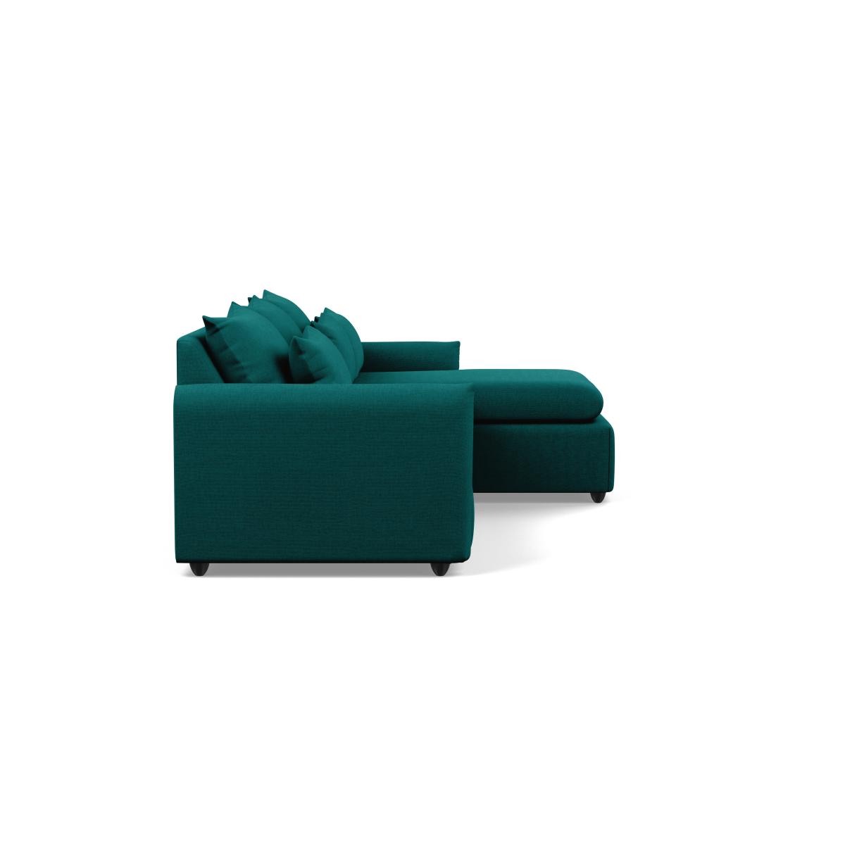 Heal's Pillow Large RHF Corner Chaise Sofa Brushed Cotton Pine Black Feet - Heal's UK Furniture – image 3