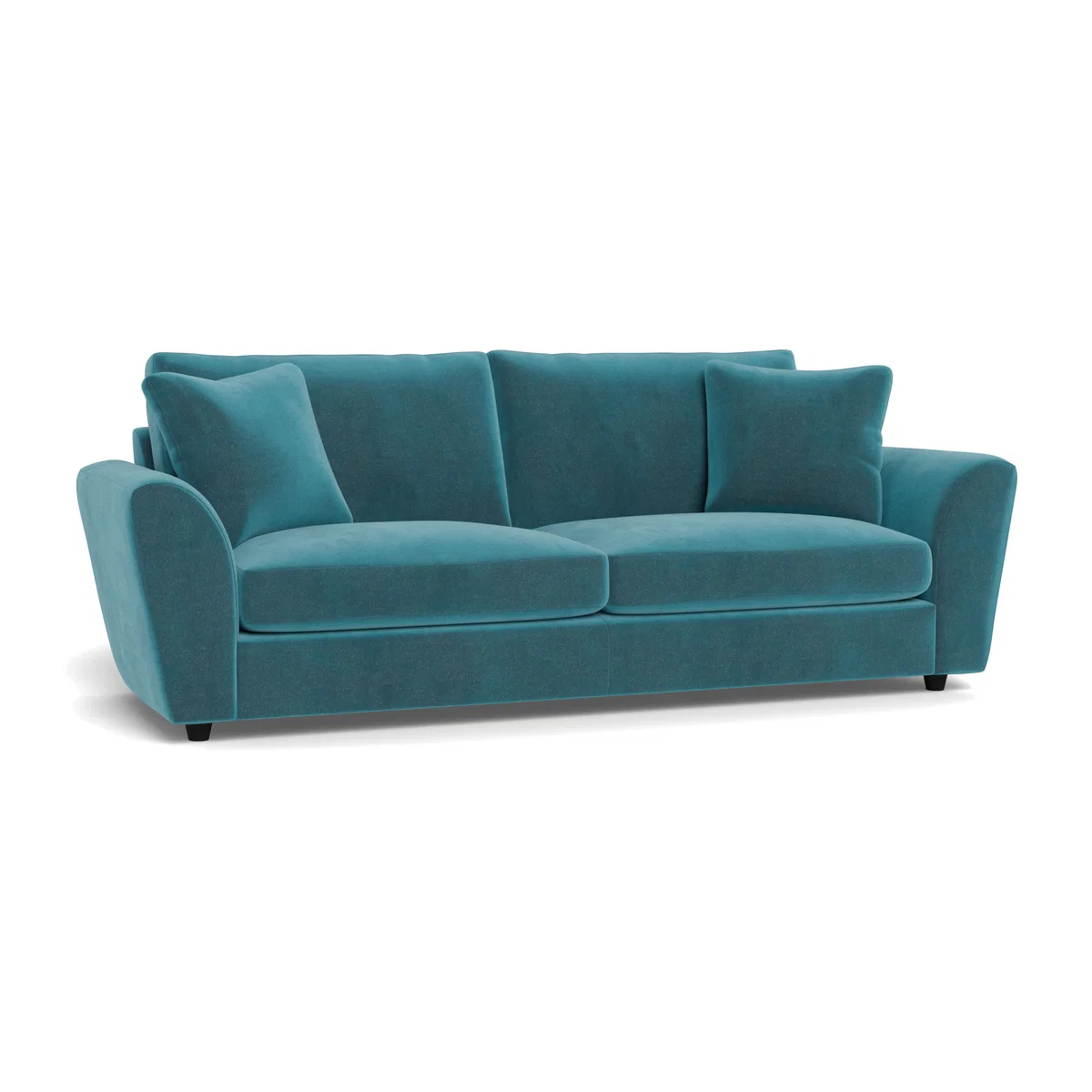 Heal's Snooze 5 Seater Sofa Smart Luxe Velvet Airforce Blue Black Feet - Heal's UK Furniture – image 1