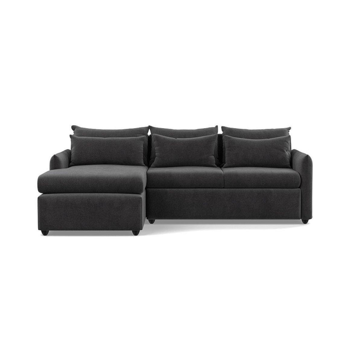 Heal's Pillow Medium LHF Corner Chaise Sofa Brushed Cotton Oat Natural Feet - Heal's UK Furniture – image 15