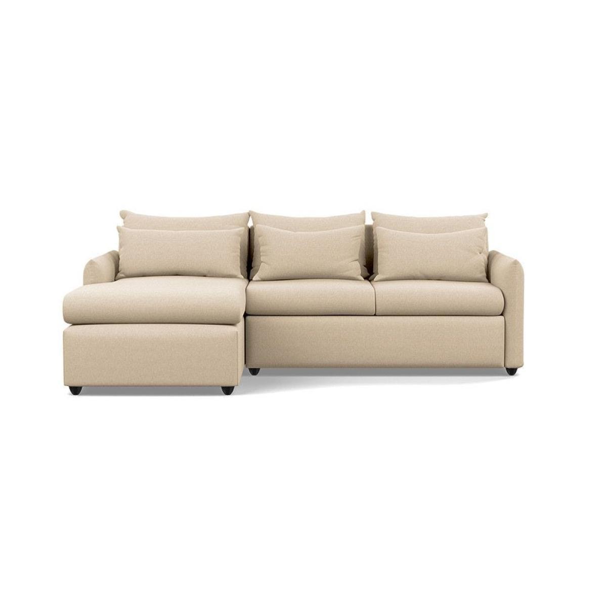 Heal's Pillow Medium LHF Corner Chaise Sofa Brushed Cotton Oat Natural Feet - Heal's UK Furniture – image 17
