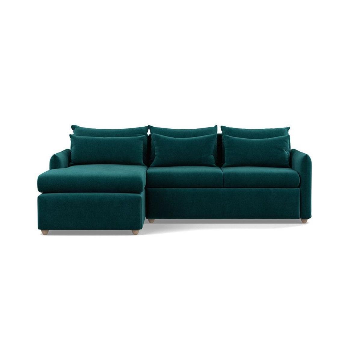 Heal's Pillow Medium LHF Corner Chaise Sofa Brushed Cotton Oat Natural Feet - Heal's UK Furniture – image 3