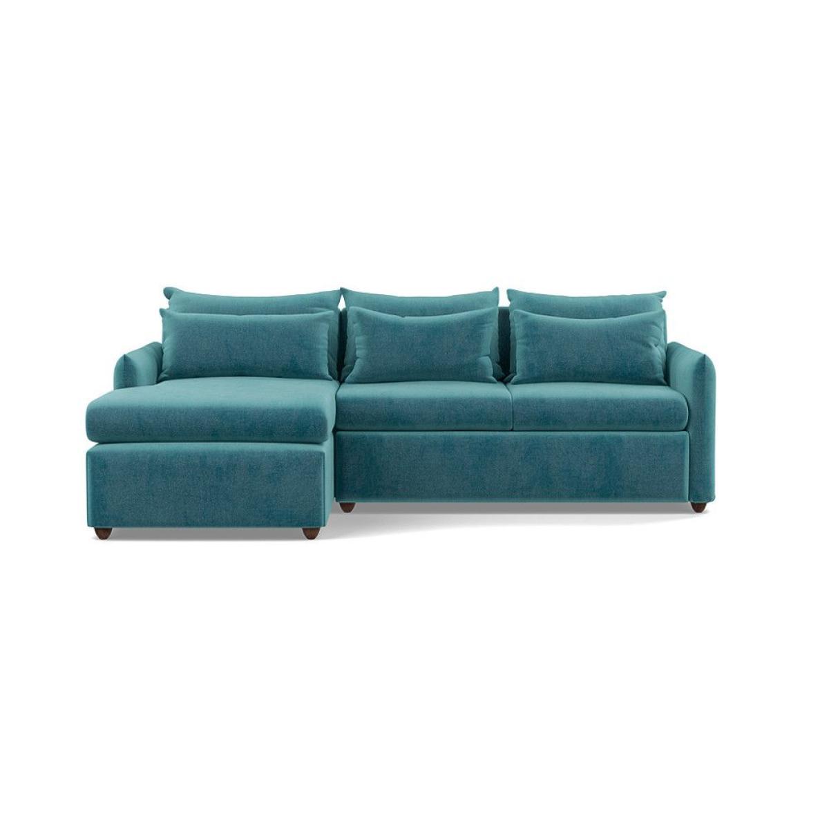 Heal's Pillow Medium LHF Corner Chaise Sofa Brushed Cotton Oat Natural Feet - Heal's UK Furniture – image 39