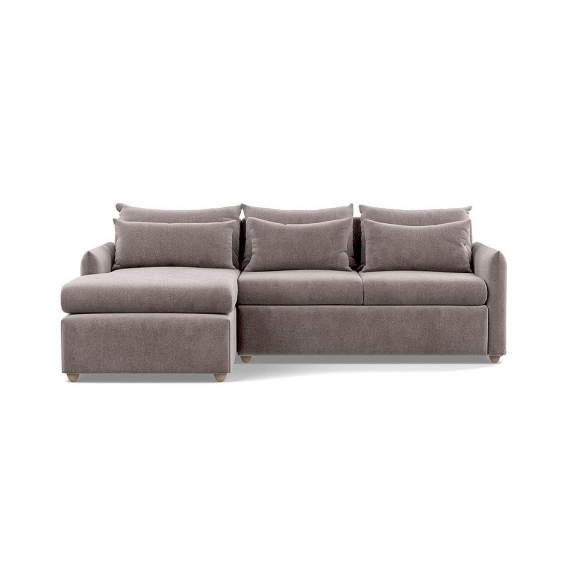 Heal's Pillow Medium LHF Corner Chaise Sofa Brushed Cotton Oat Natural Feet - Heal's UK Furniture – image 43