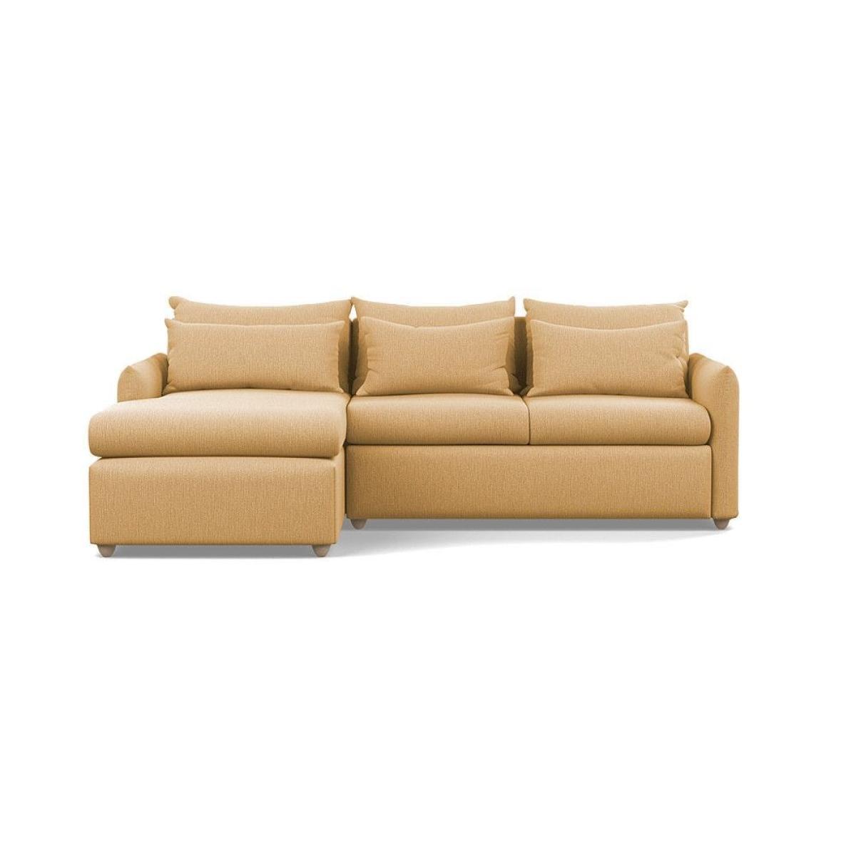 Heal's Pillow Medium LHF Corner Chaise Sofa Brushed Cotton Oat Natural Feet - Heal's UK Furniture – image 45
