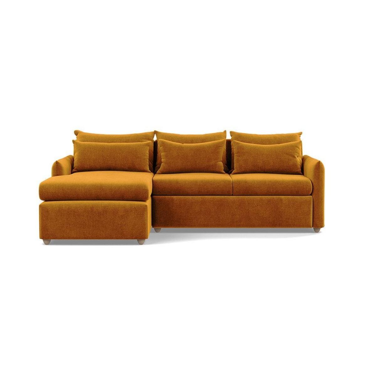 Heal's Pillow Medium LHF Corner Chaise Sofa Brushed Cotton Oat Natural Feet - Heal's UK Furniture – image 49