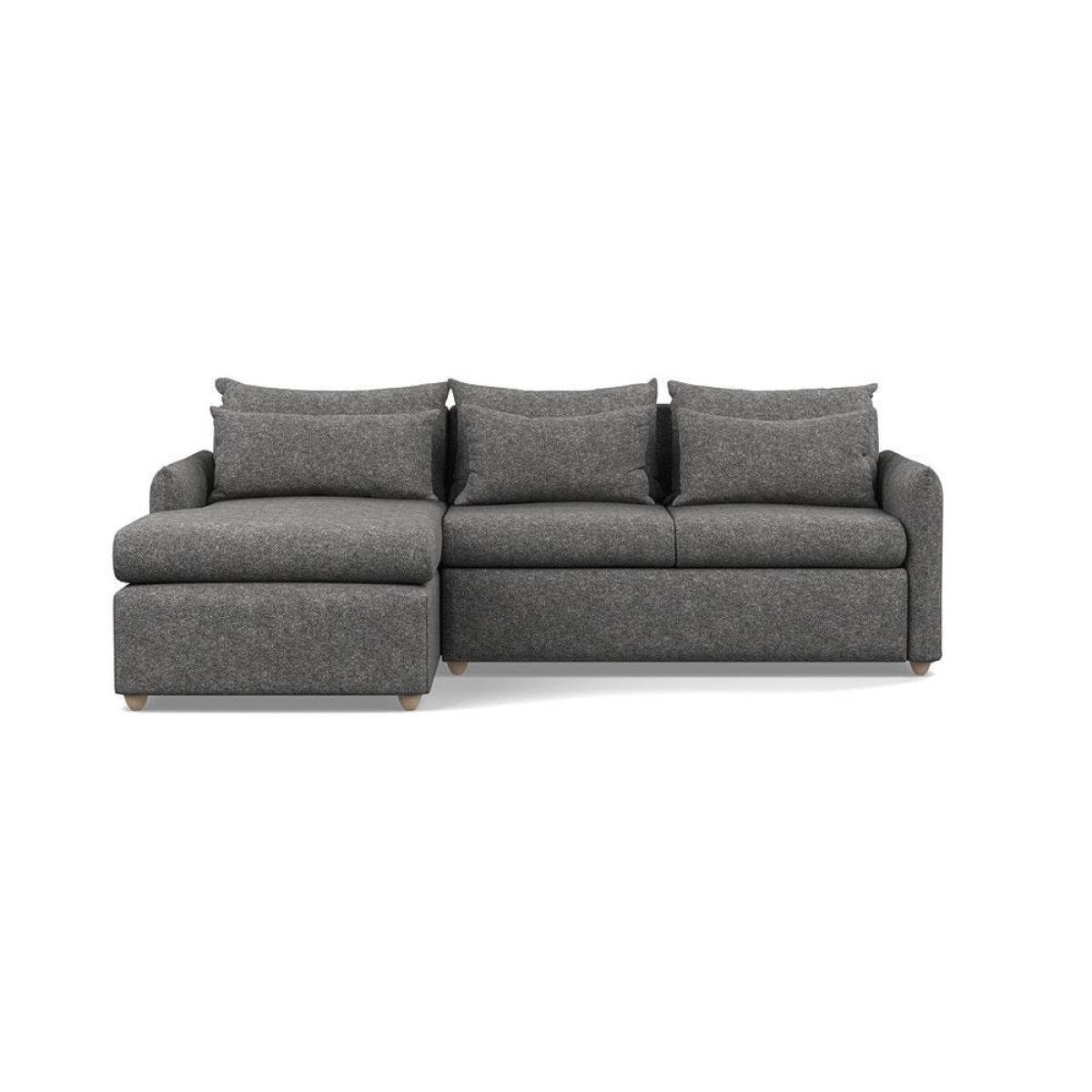 Heal's Pillow Medium LHF Corner Chaise Sofa Brushed Cotton Oat Natural Feet - Heal's UK Furniture – image 9