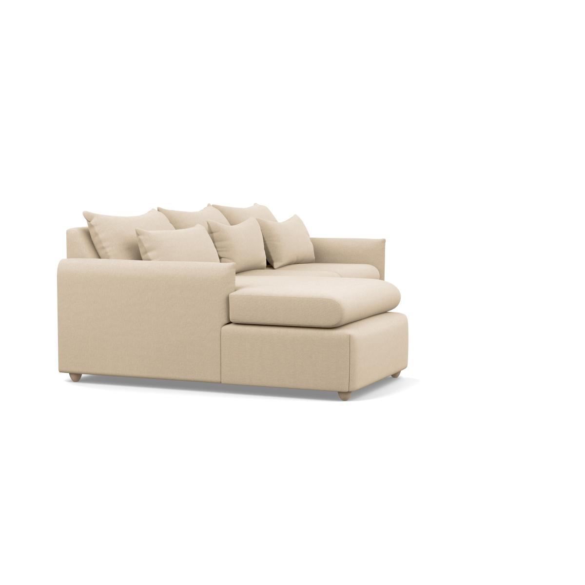 Heal's Pillow Medium LHF Corner Chaise Sofa Brushed Cotton Oat Black Feet - Heal's UK Furniture – image 2