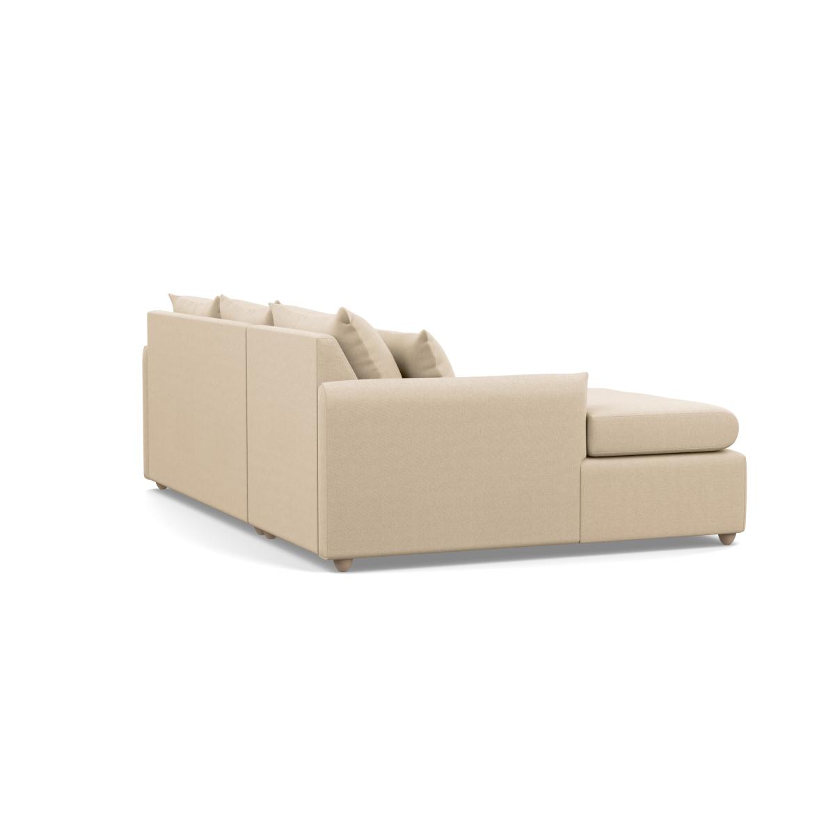 Heal's Pillow Medium LHF Corner Chaise Sofa Brushed Cotton Oat Black Feet - Heal's UK Furniture – image 4