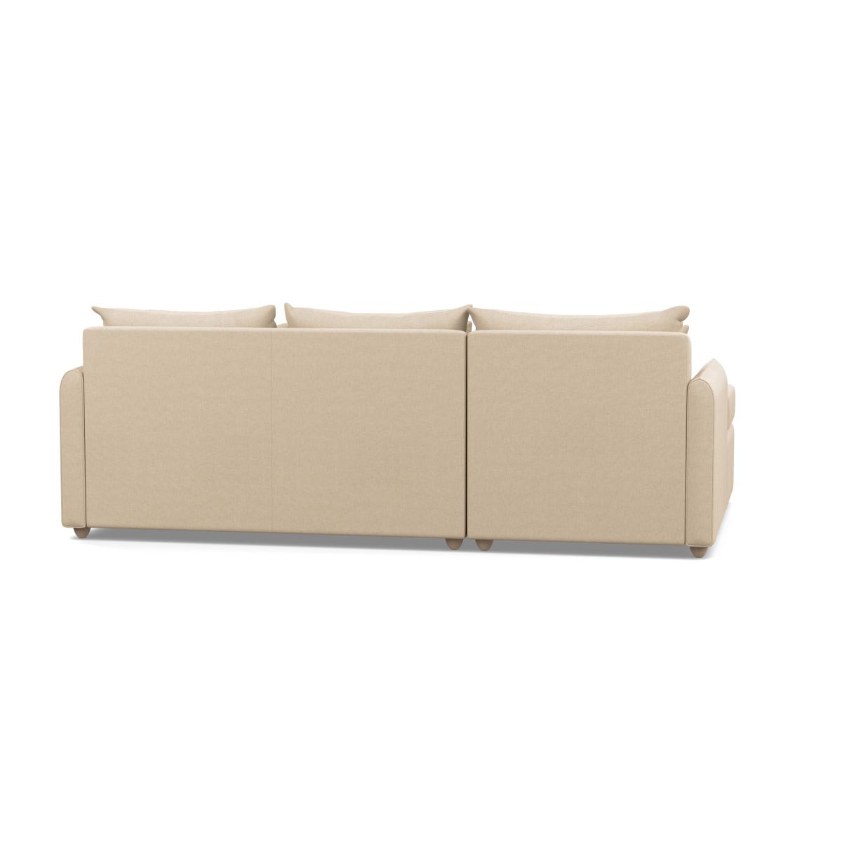 Heal's Pillow Medium LHF Corner Chaise Sofa Brushed Cotton Oat Black Feet - Heal's UK Furniture – image 5
