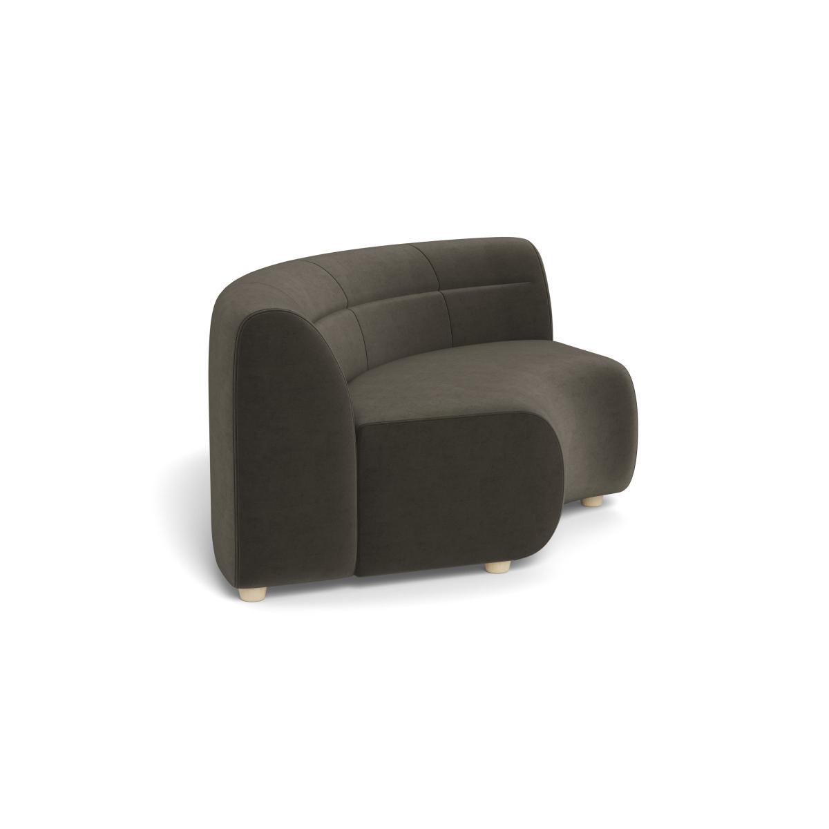 Heal's Lilli Curved Corner Unit Module Velvet Charcoal Natural Ash Feet - Heal's UK Furniture – image 2