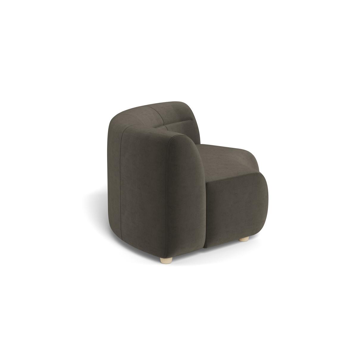 Heal's Lilli Curved Corner Unit Module Velvet Charcoal Natural Ash Feet - Heal's UK Furniture – image 3