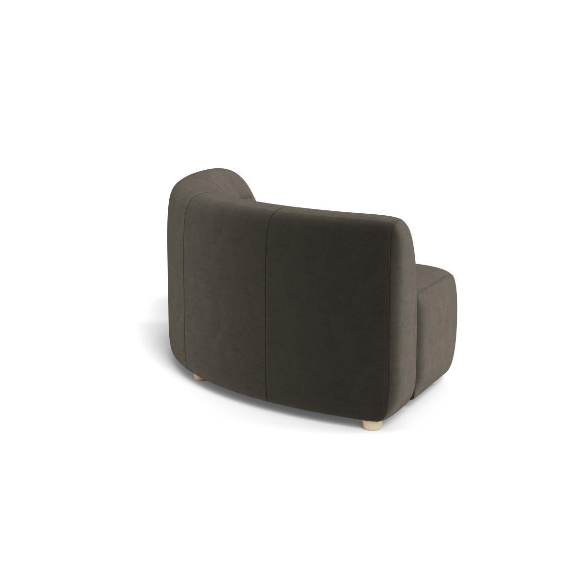 Heal's Lilli Curved Corner Unit Module Velvet Charcoal Natural Ash Feet - Heal's UK Furniture – image 4