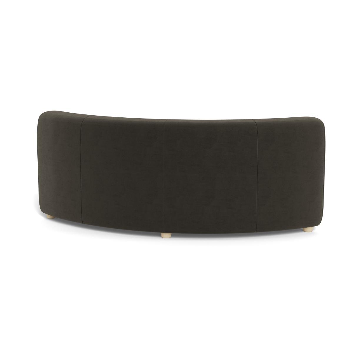 Heal's Lilli Curved Corner Unit Module Velvet Charcoal Natural Ash Feet - Heal's UK Furniture – image 5