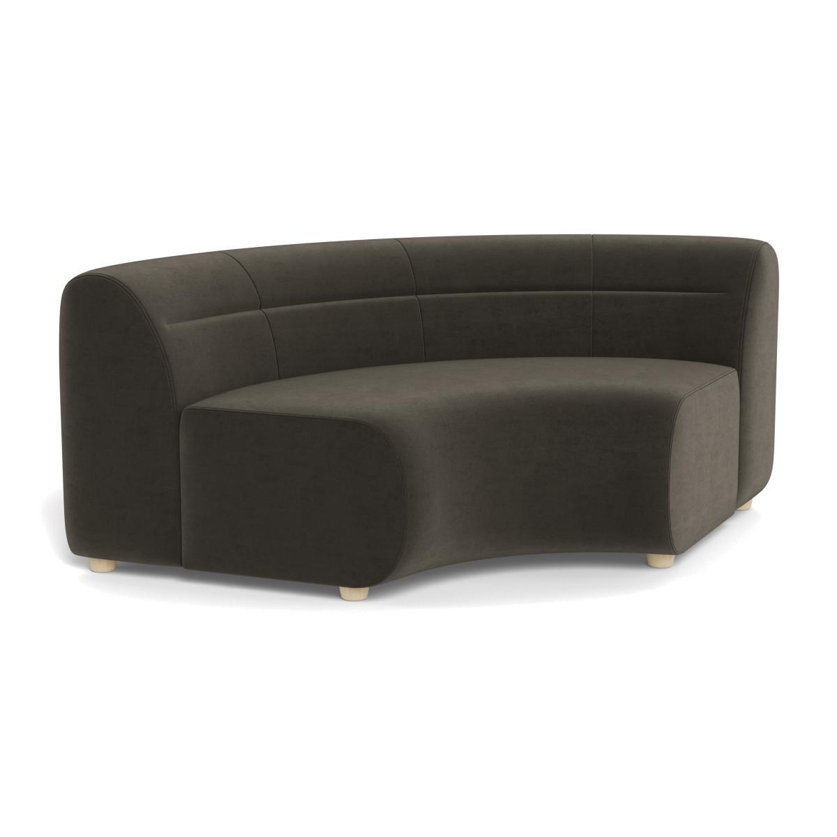 Heal's Lilli Curved Corner Unit Module Velvet Charcoal Natural Ash Feet - Heal's UK Furniture – image 1