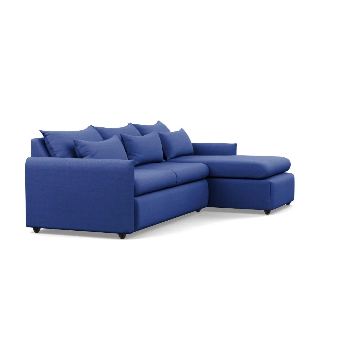 Heal's Pillow Large RHF Corner Chaise Sofa Brushed Cotton Cobalt Chestnut Stain Feet - Heal's UK Furniture – image 2