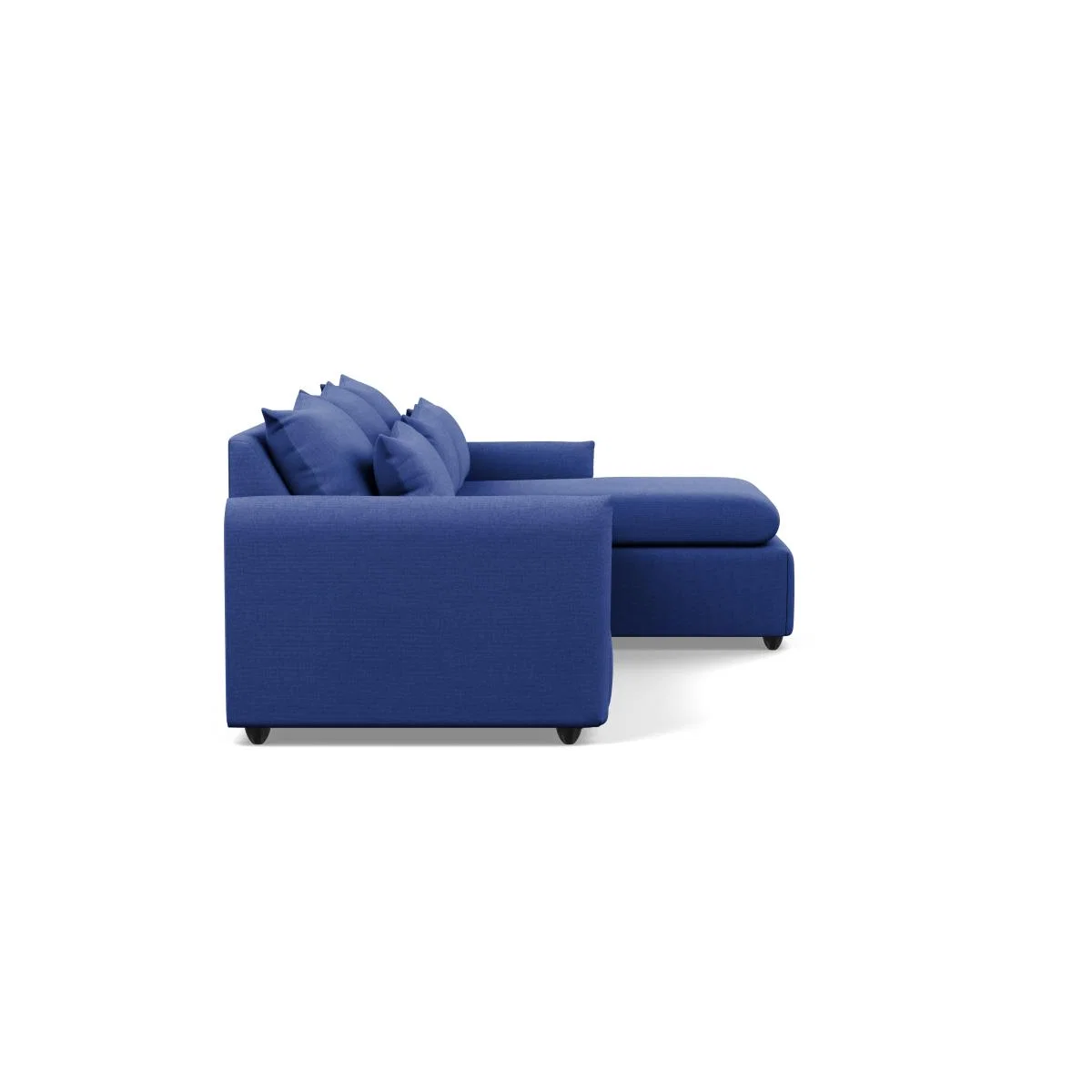 Heal's Pillow Large RHF Corner Chaise Sofa Brushed Cotton Cobalt Chestnut Stain Feet - Heal's UK Furniture – image 3
