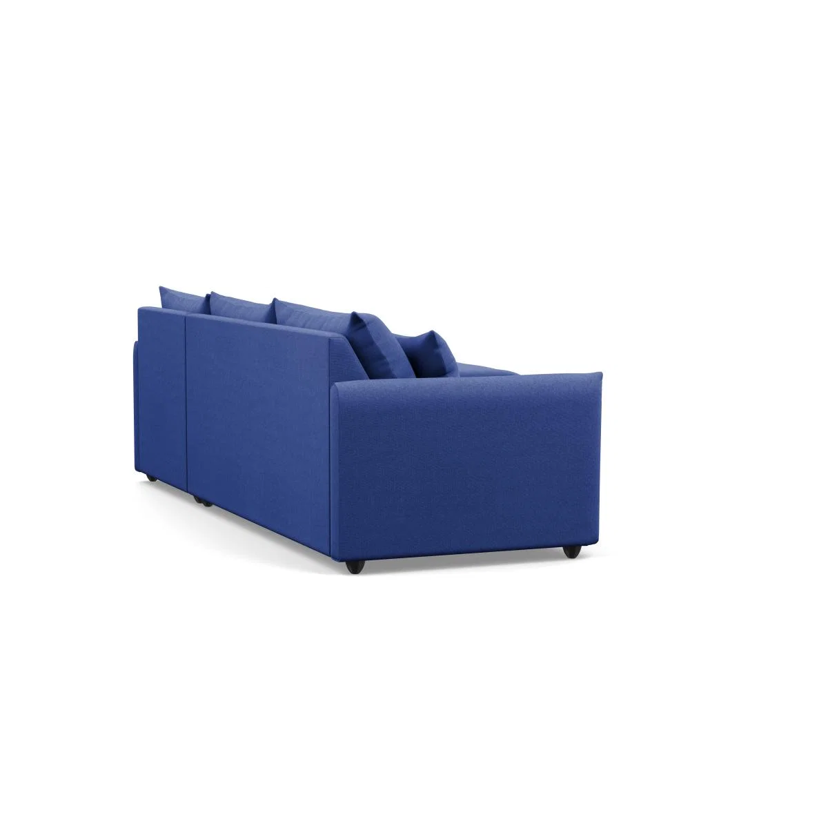 Heal's Pillow Large RHF Corner Chaise Sofa Brushed Cotton Cobalt Chestnut Stain Feet - Heal's UK Furniture – image 4