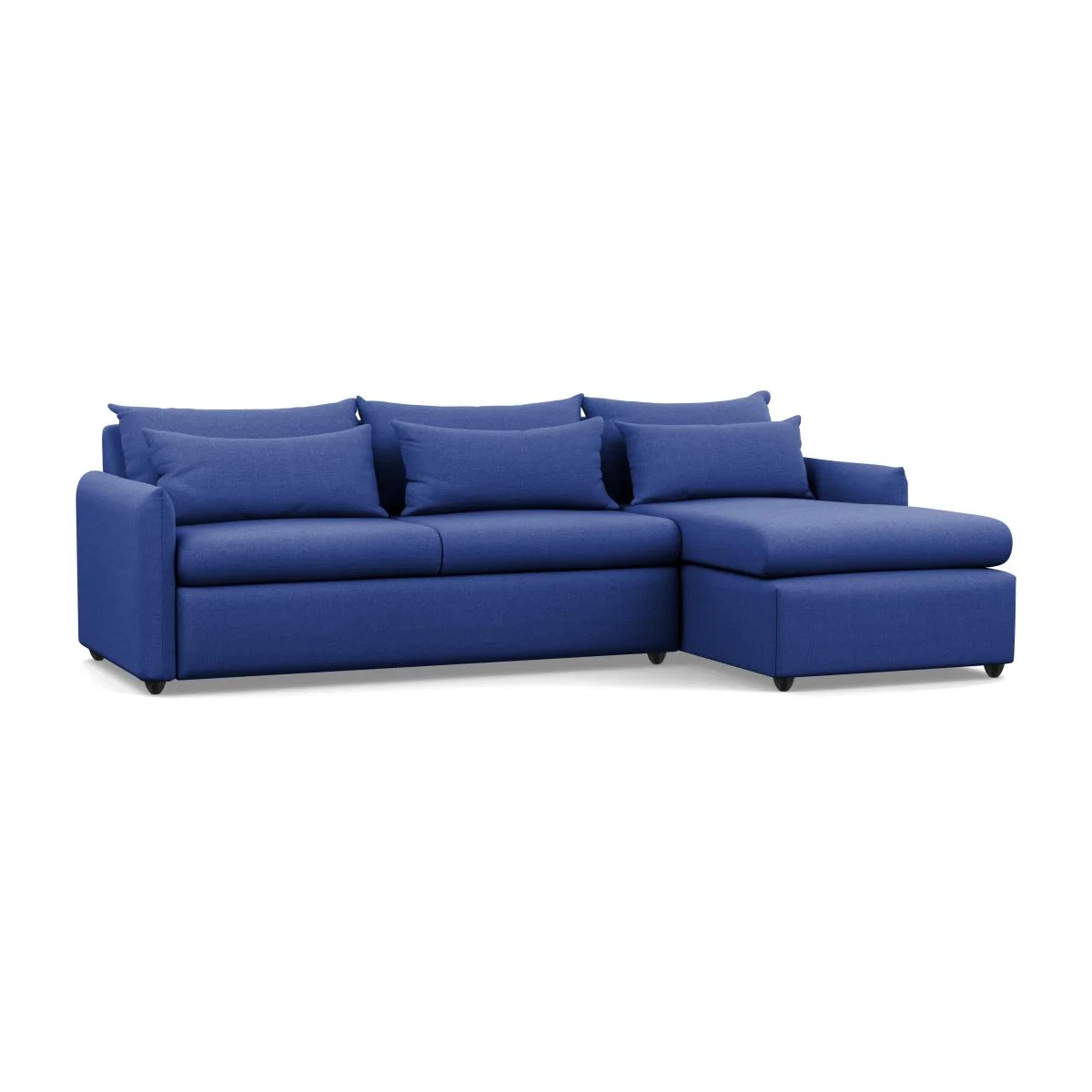 Heal's Pillow Large RHF Corner Chaise Sofa Brushed Cotton Cobalt Chestnut Stain Feet - Heal's UK Furniture – image 1