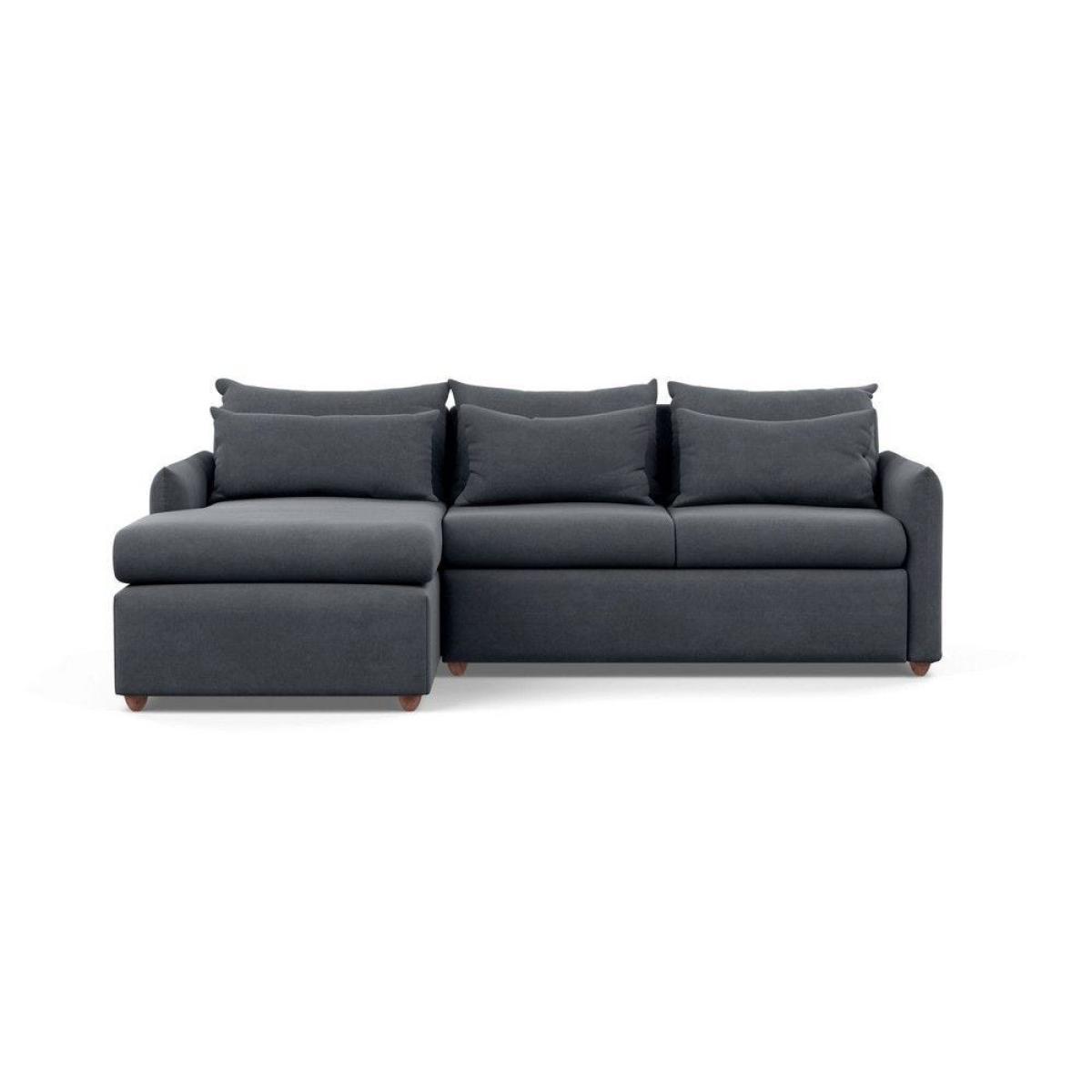 Heal's Pillow Medium LHF Corner Chaise Sofa Brushed Cotton Mist Chestnut Stain Feet - Heal's UK Furniture – image 14