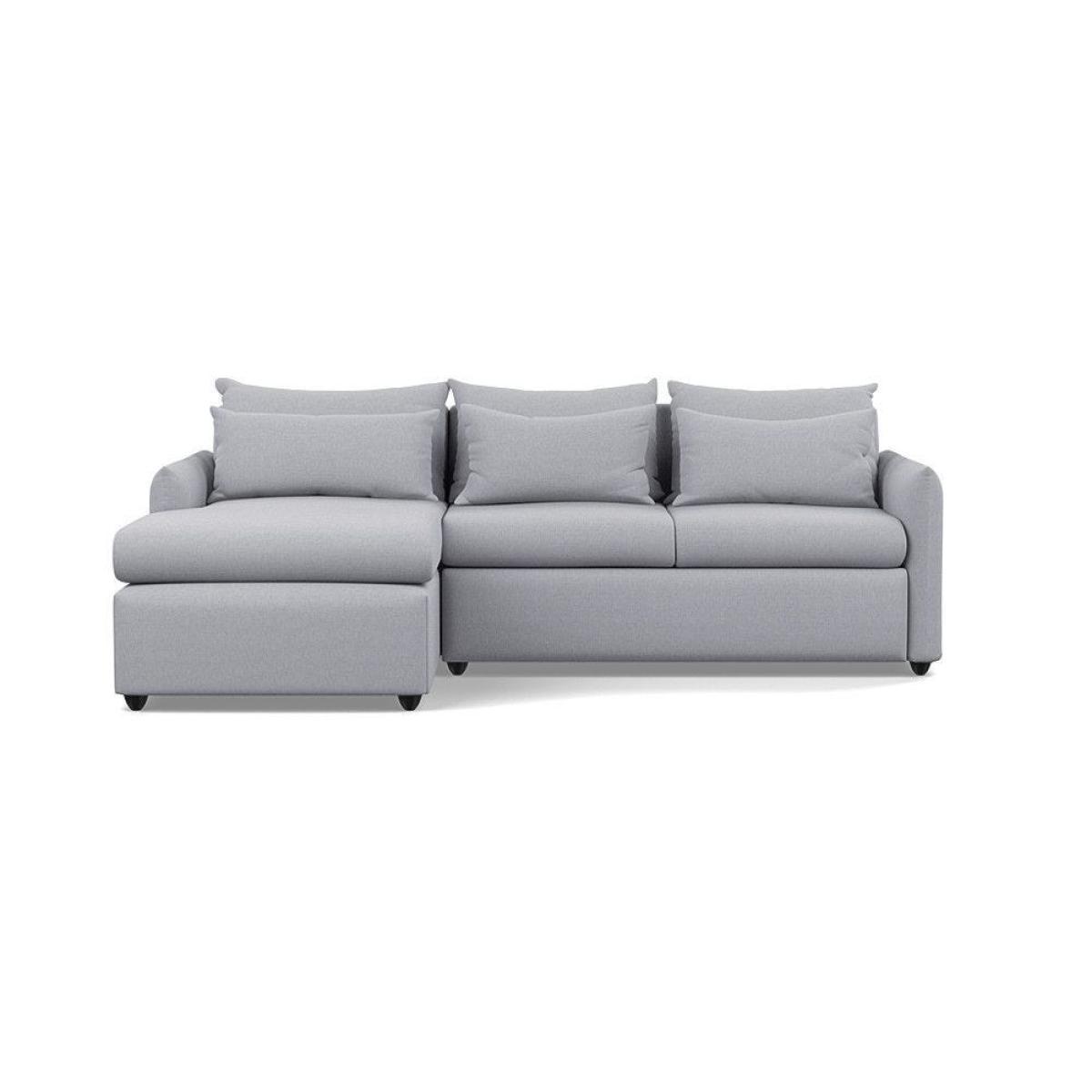 Heal's Pillow Medium LHF Corner Chaise Sofa Brushed Cotton Mist Chestnut Stain Feet - Heal's UK Furniture – image 27