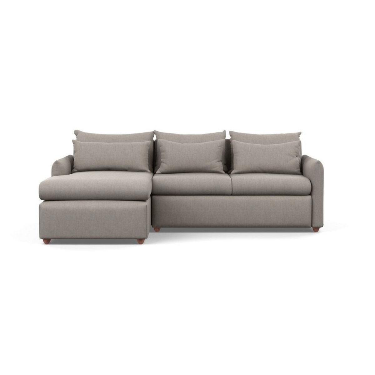 Heal's Pillow Medium LHF Corner Chaise Sofa Brushed Cotton Mist Chestnut Stain Feet - Heal's UK Furniture – image 29