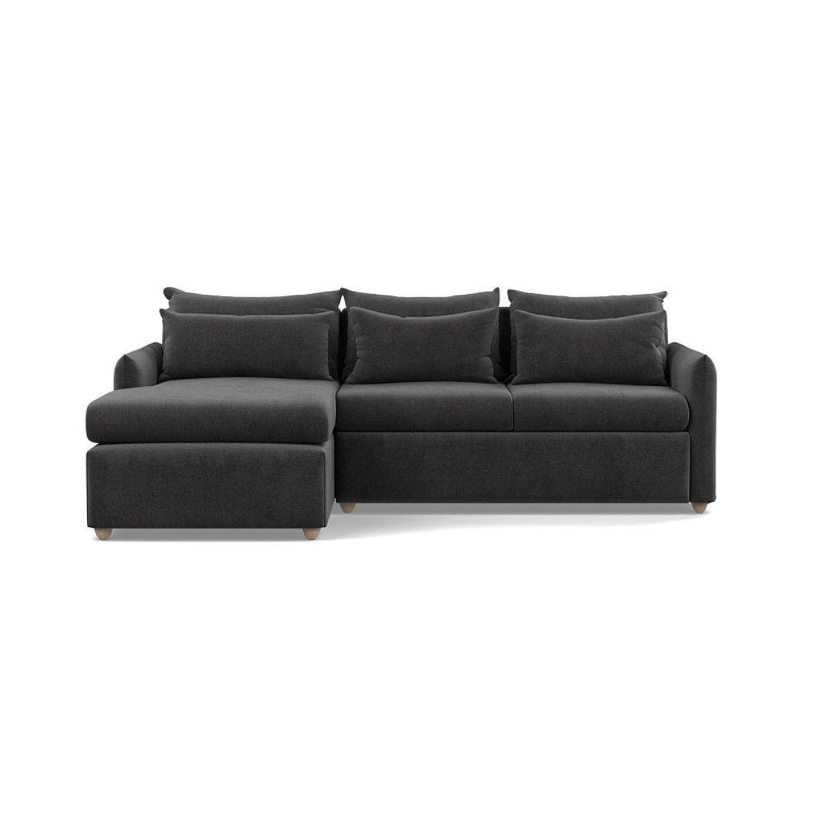 Heal's Pillow Medium LHF Corner Chaise Sofa Brushed Cotton Mist Chestnut Stain Feet - Heal's UK Furniture – image 30