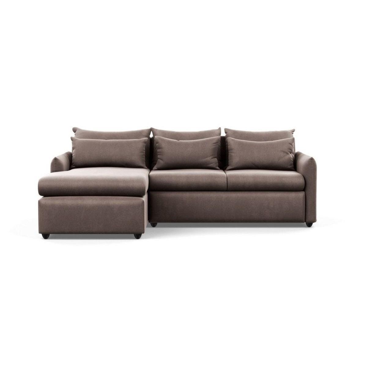 Heal's Pillow Medium LHF Corner Chaise Sofa Brushed Cotton Mist Chestnut Stain Feet - Heal's UK Furniture – image 9