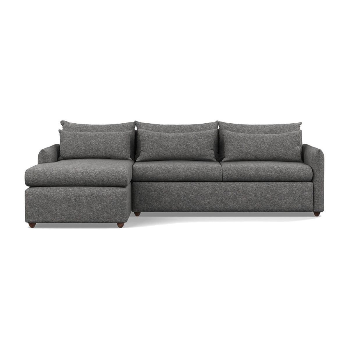 Heal's Pillow Large LHF Corner Chaise Sofa Melton Wool Shale Chestnut Stain - Heal's UK Furniture