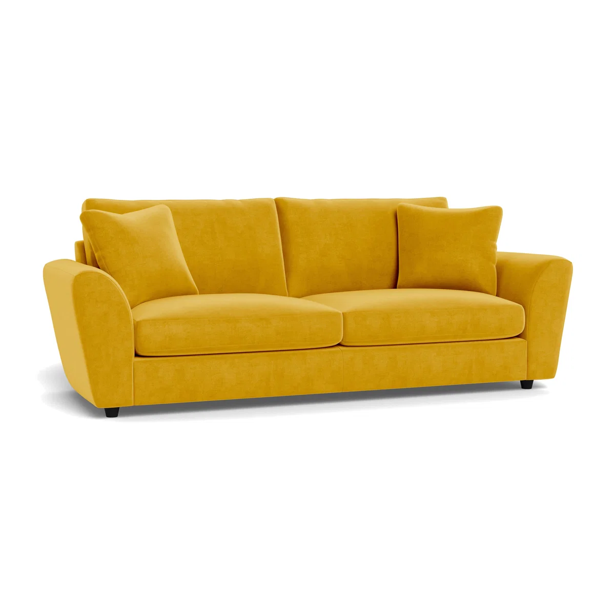 Heal's Snooze 5 Seater Sofa Smart Luxe Velvet Canary Black Feet - Heal's UK Furniture – image 1